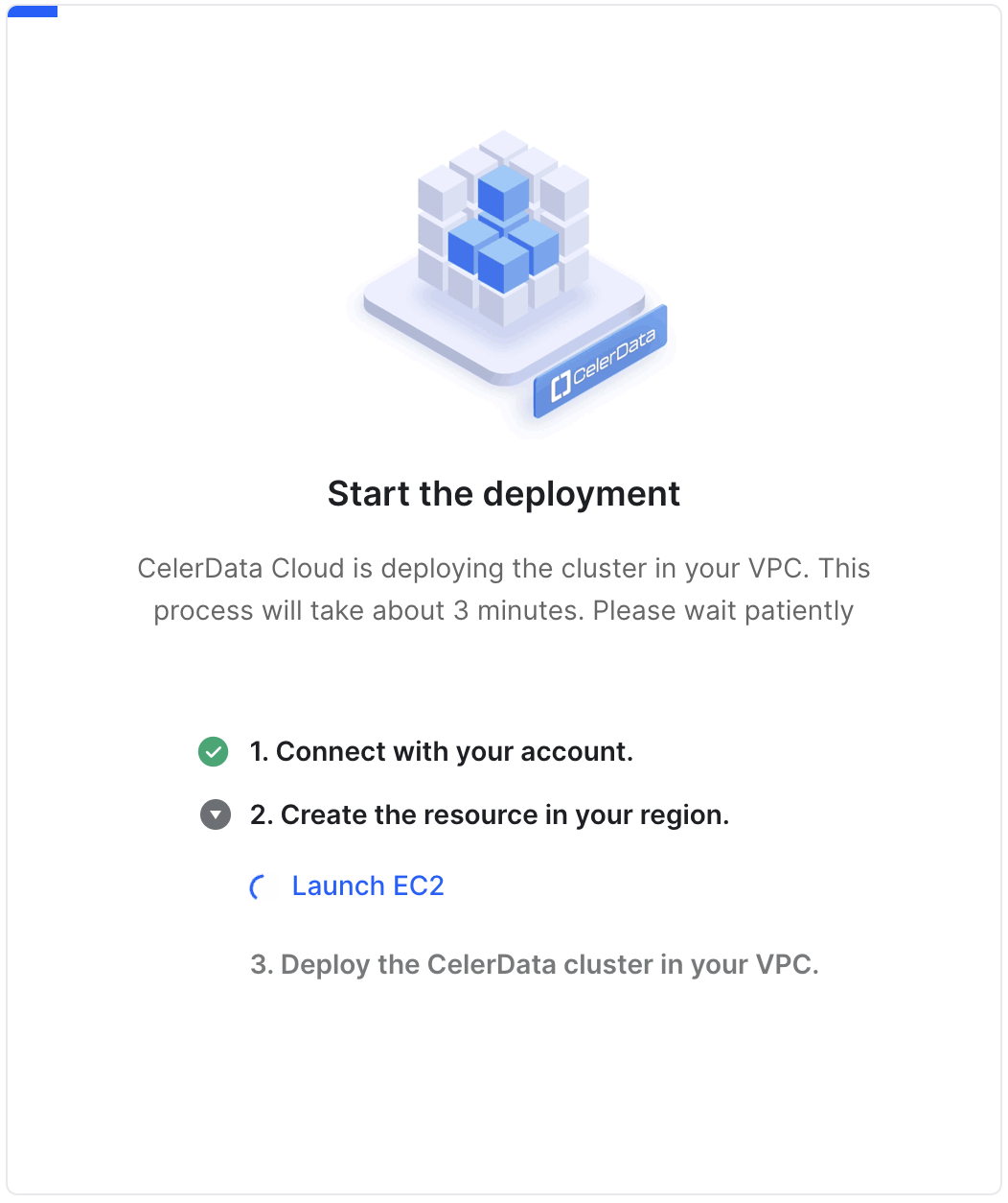 Create Cluster - Step 4 - In progress