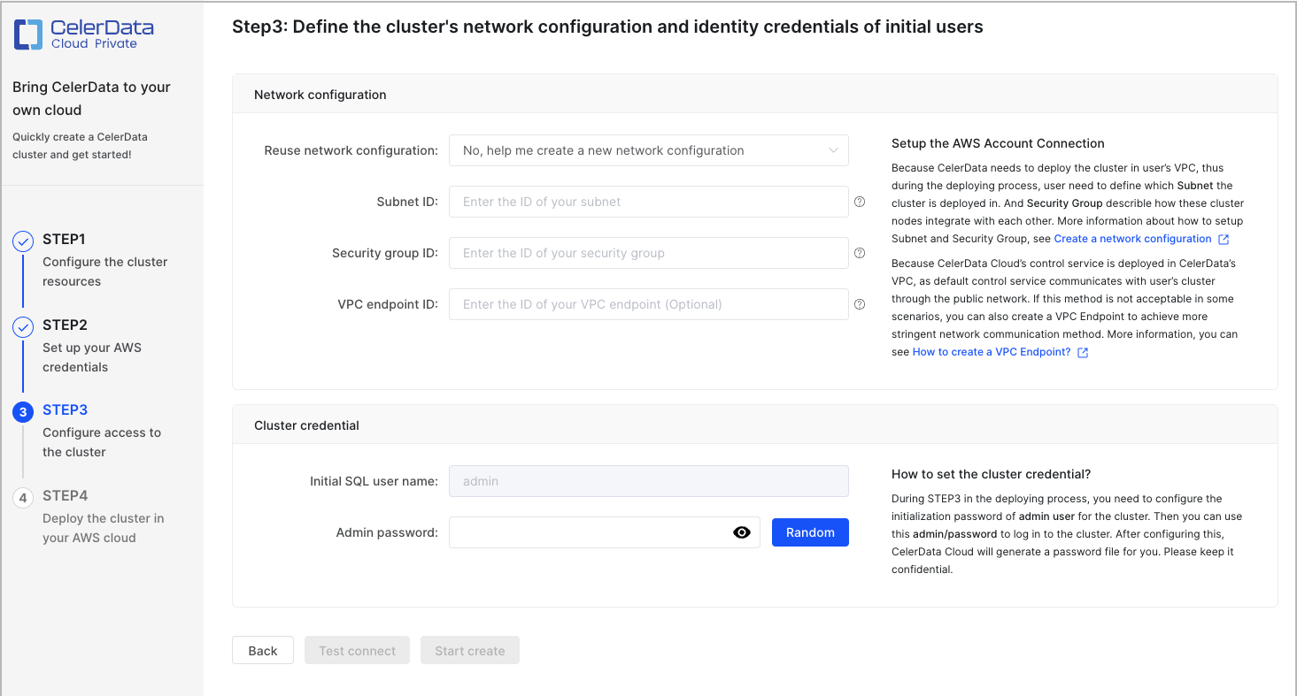 Create Cluster - Step 3