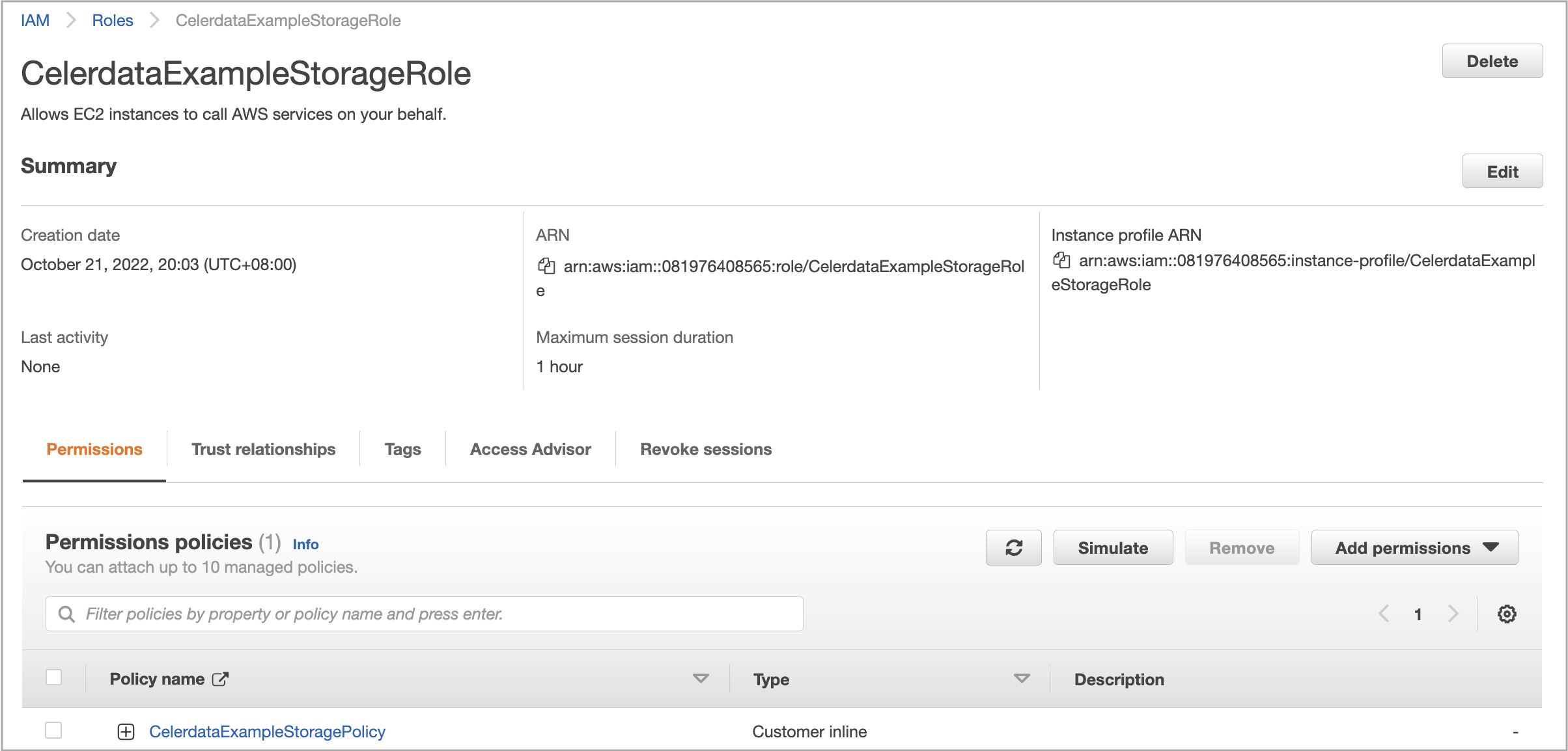 Create a service IAM role for EC2 - 5