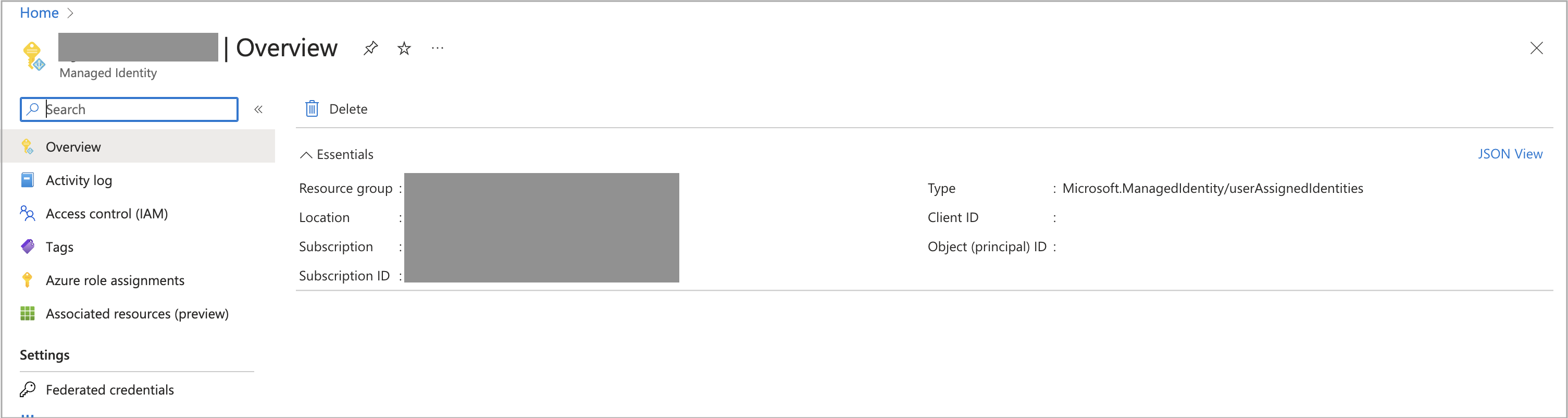 Gen2 - Managed Identity - Obtain the client ID of the managed identity