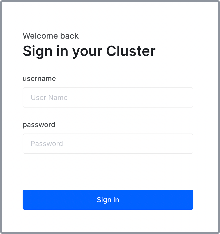 Open your cluster