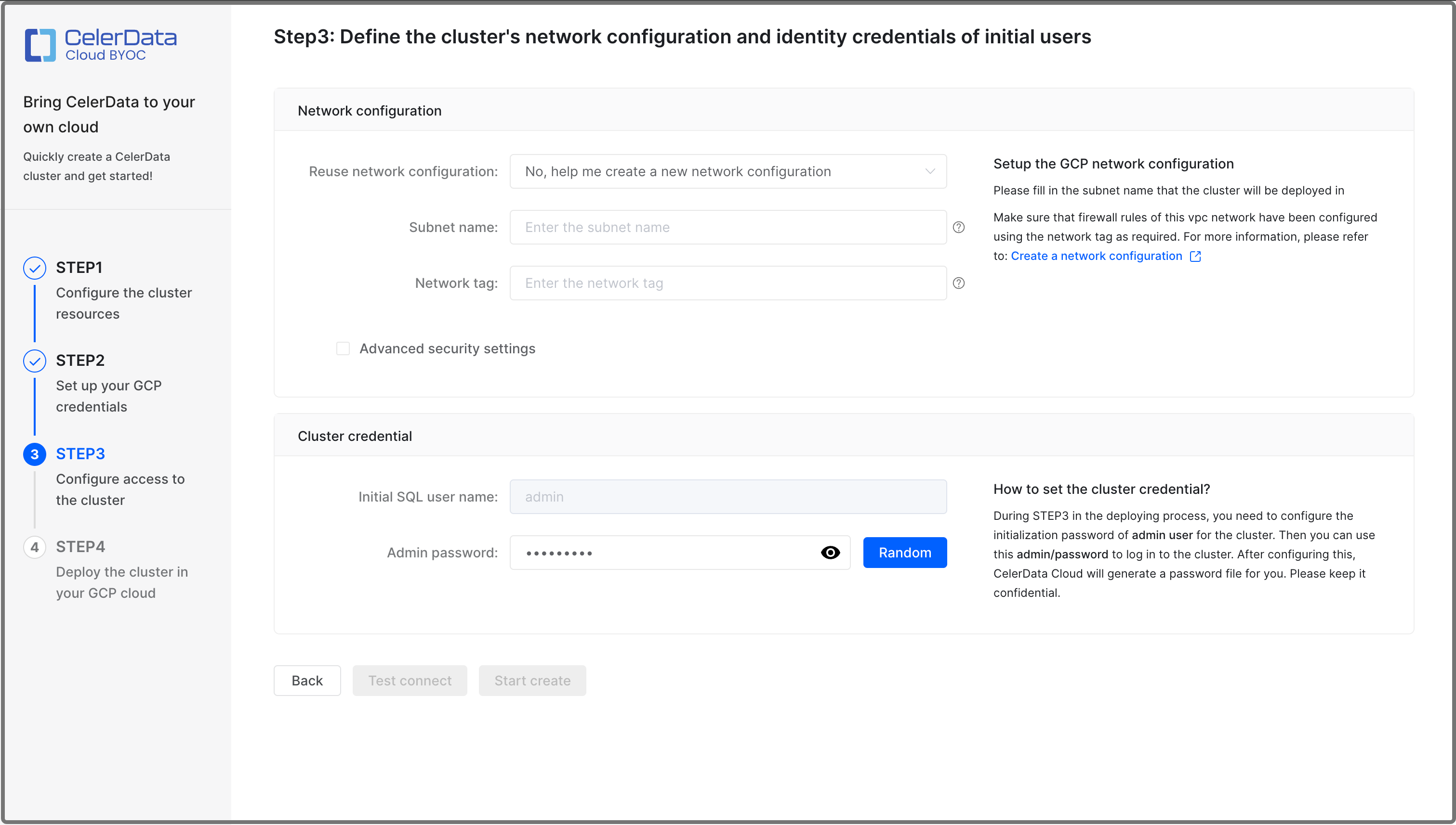STEP3: Configure access to the cluster