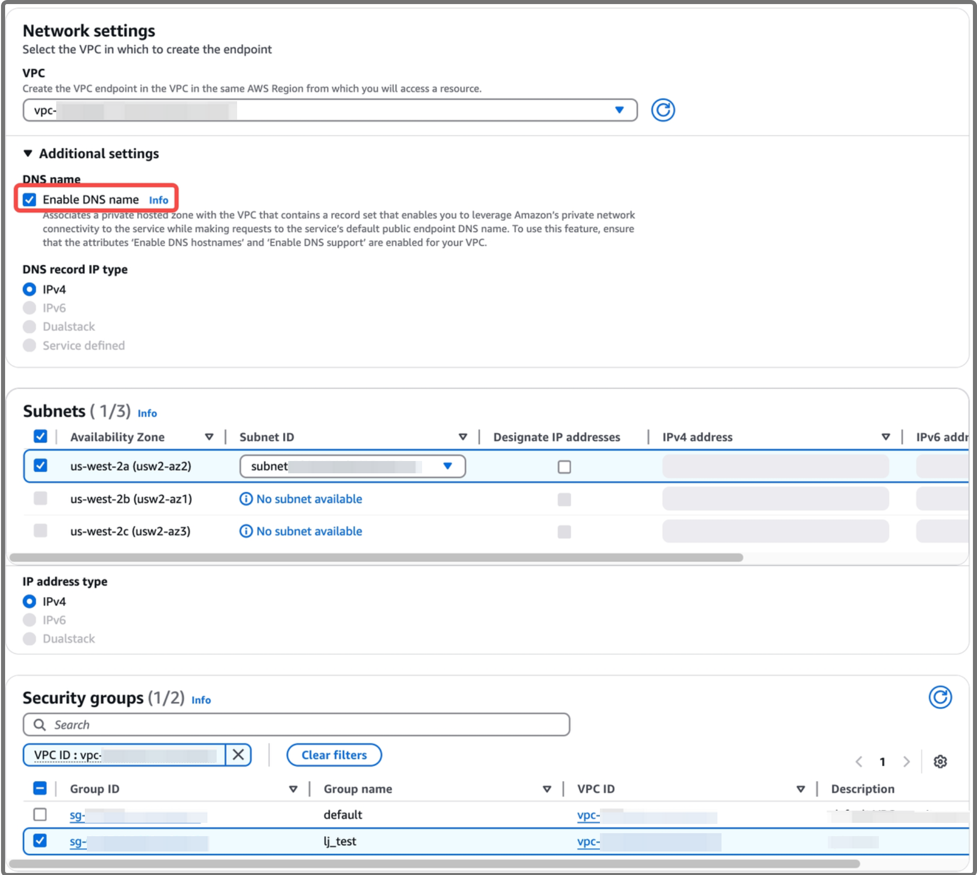 Create endpoint