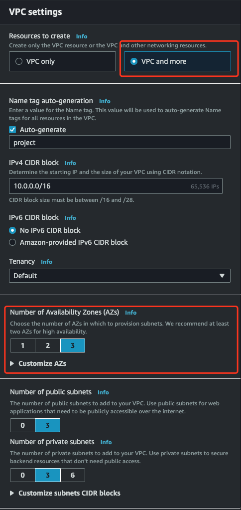 Multi-AZ-Create VPC